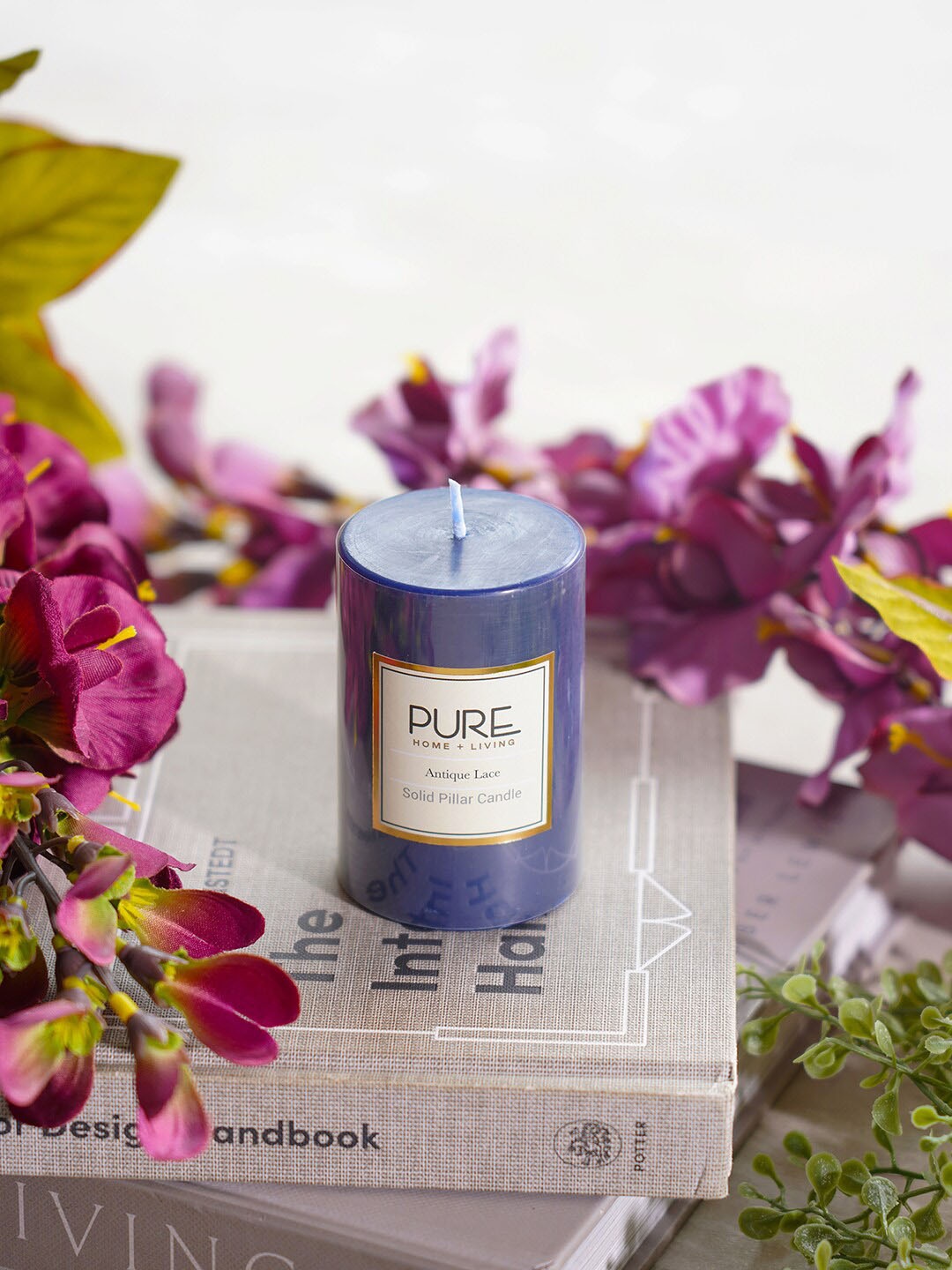 

Pure Home and Living Set of 2 Solid Wax Scented Candles, Blue