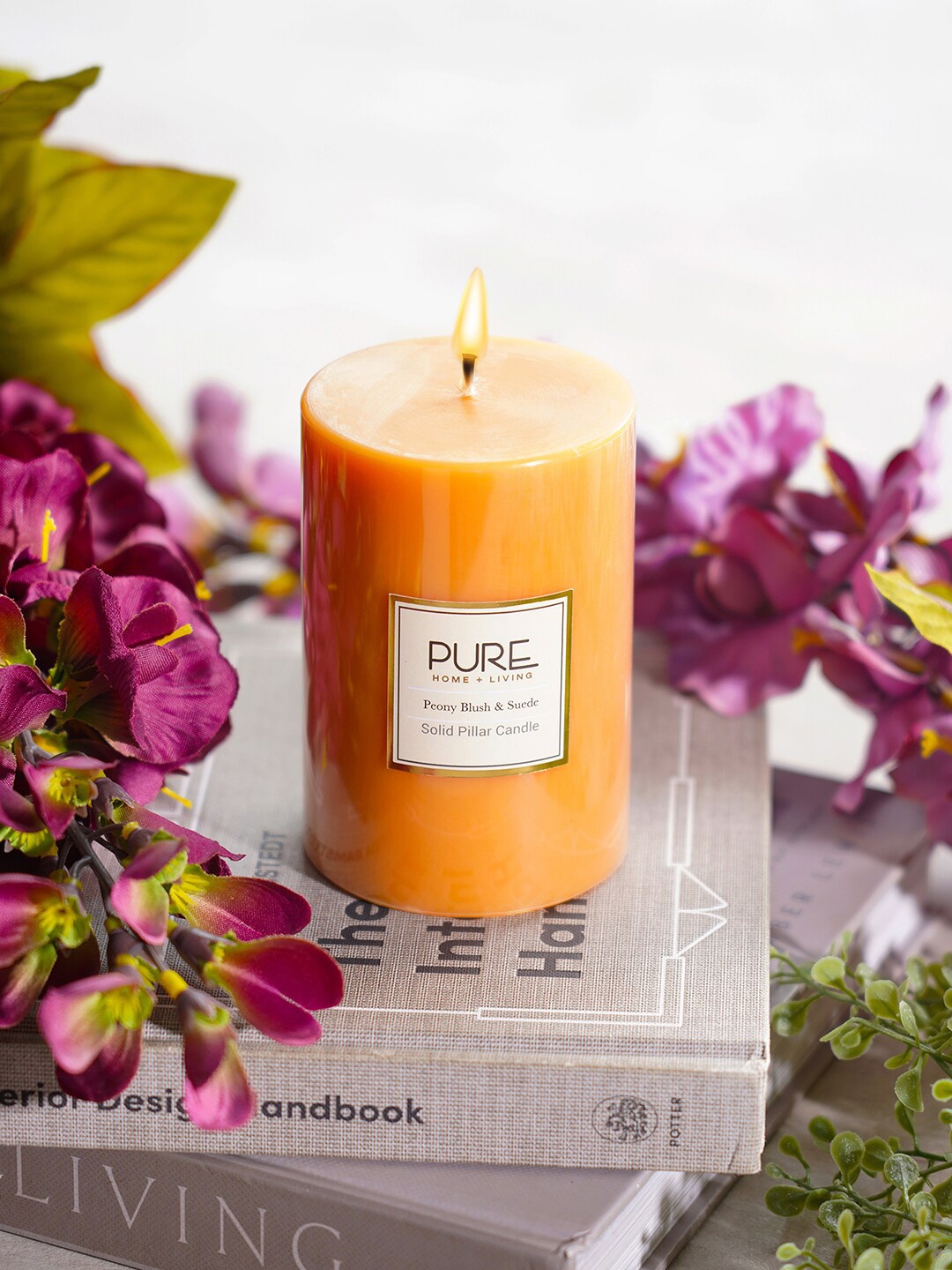 

Pure Home and Living Yellow Solid Serene Pillar Candle