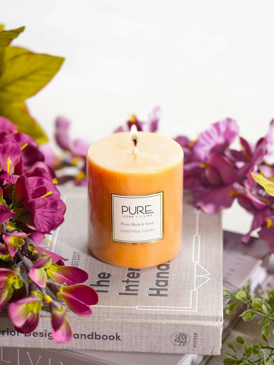 

Pure Home and Living Set Of 2 Yellow Solid Scented Candles