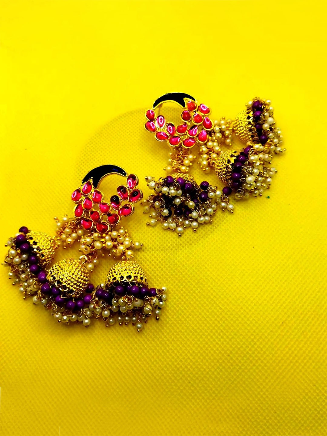 

Kshitij Jewels Blue Circular Jhumkas Earrings