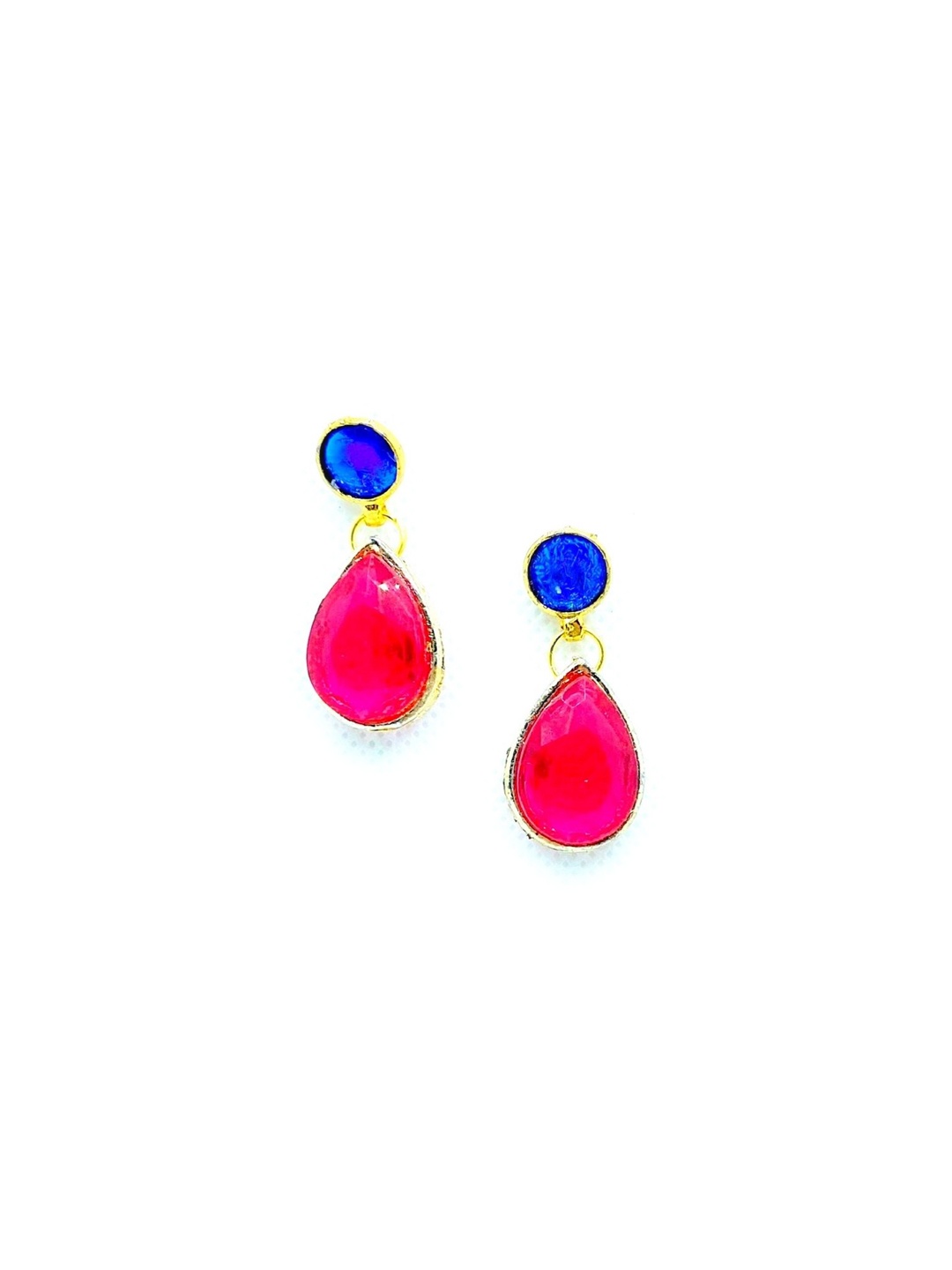 

Kshitij Jewels Women Fuchsia Teardrop Shaped Drop Earrings