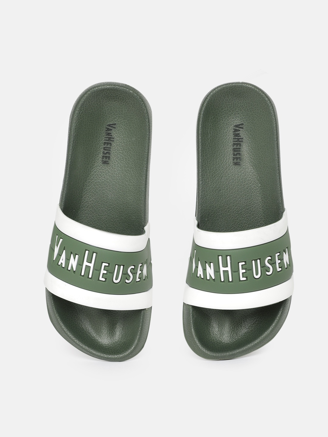 

Van Heusen Men Brand Logo Print Sliders, Green