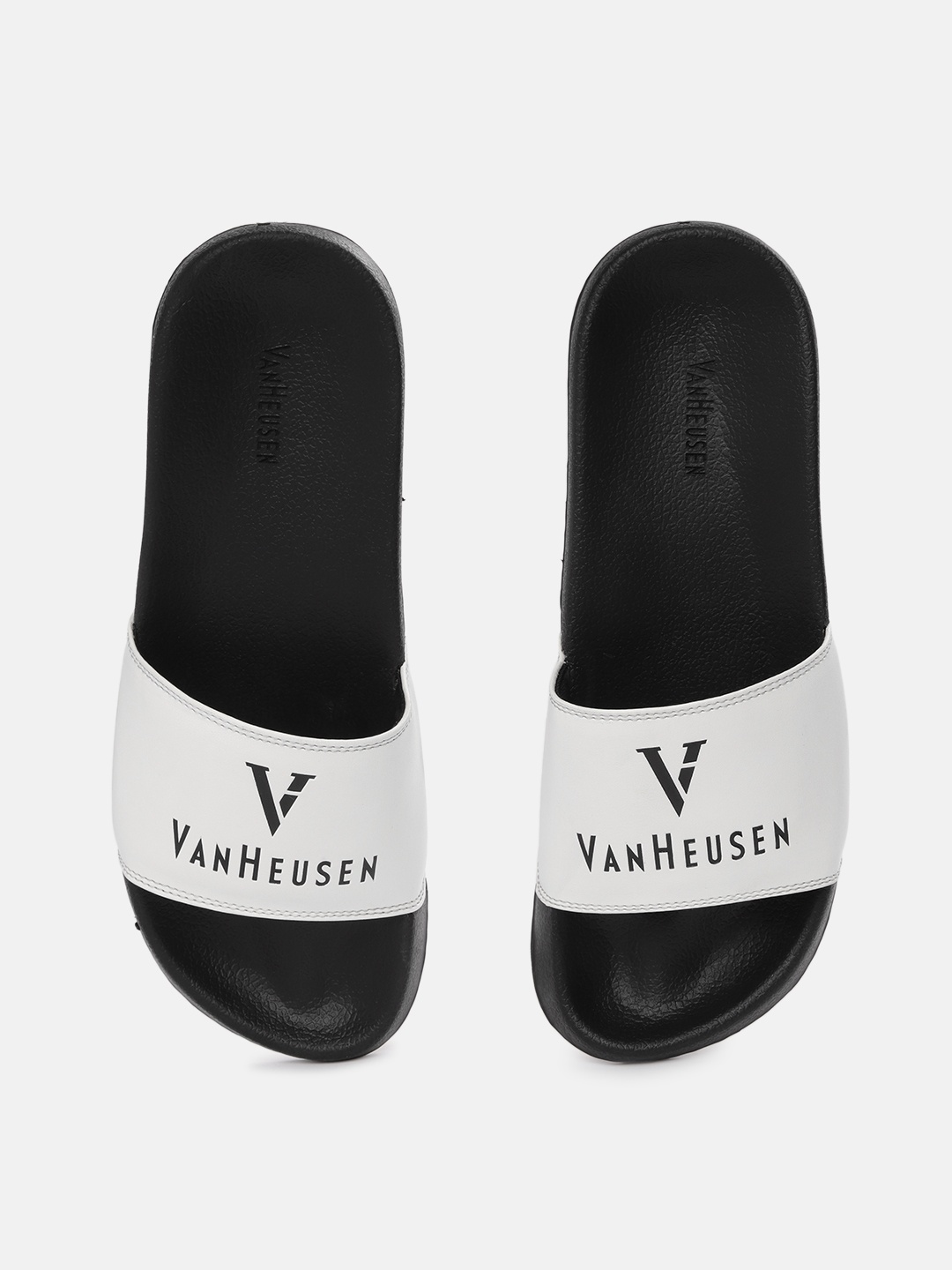 

Van Heusen Men Brand Logo Print Sliders, White