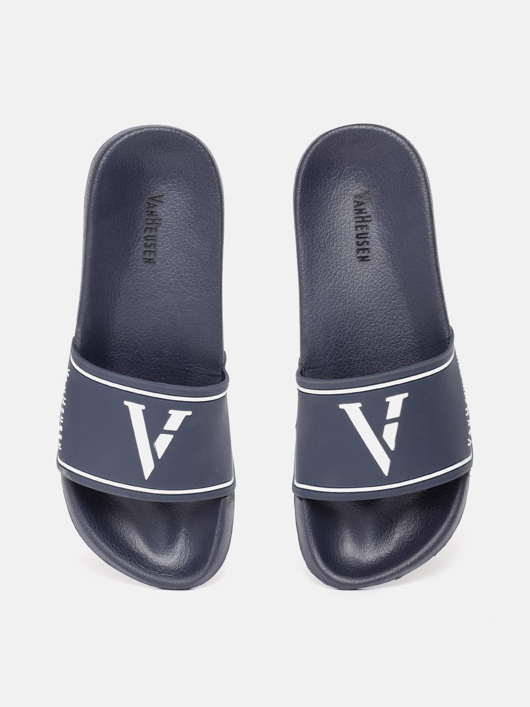 

Van Heusen Men Brand Logo Print Sliders, Navy blue