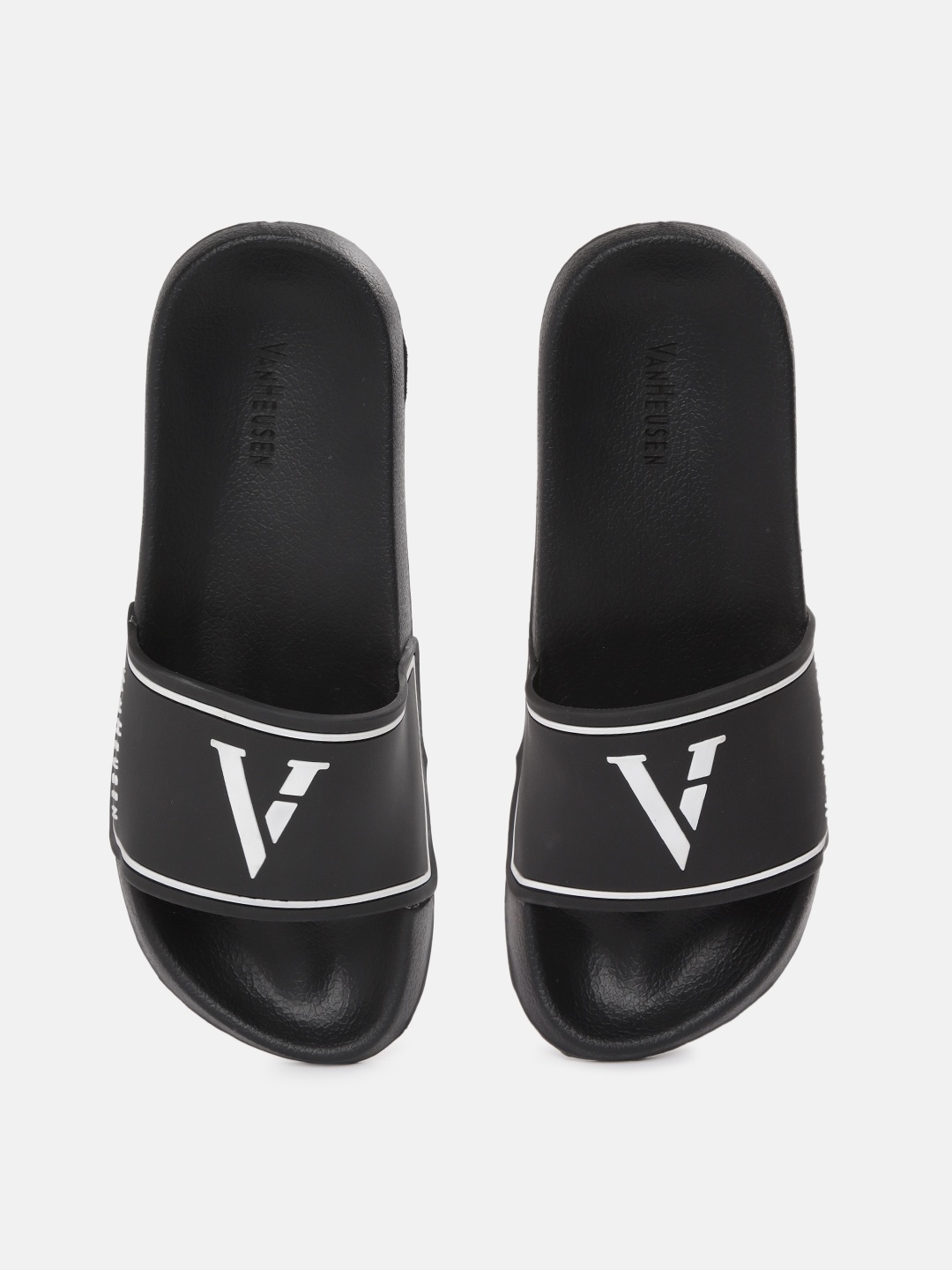 

Van Heusen Men Brand Logo Print Sliders, Black