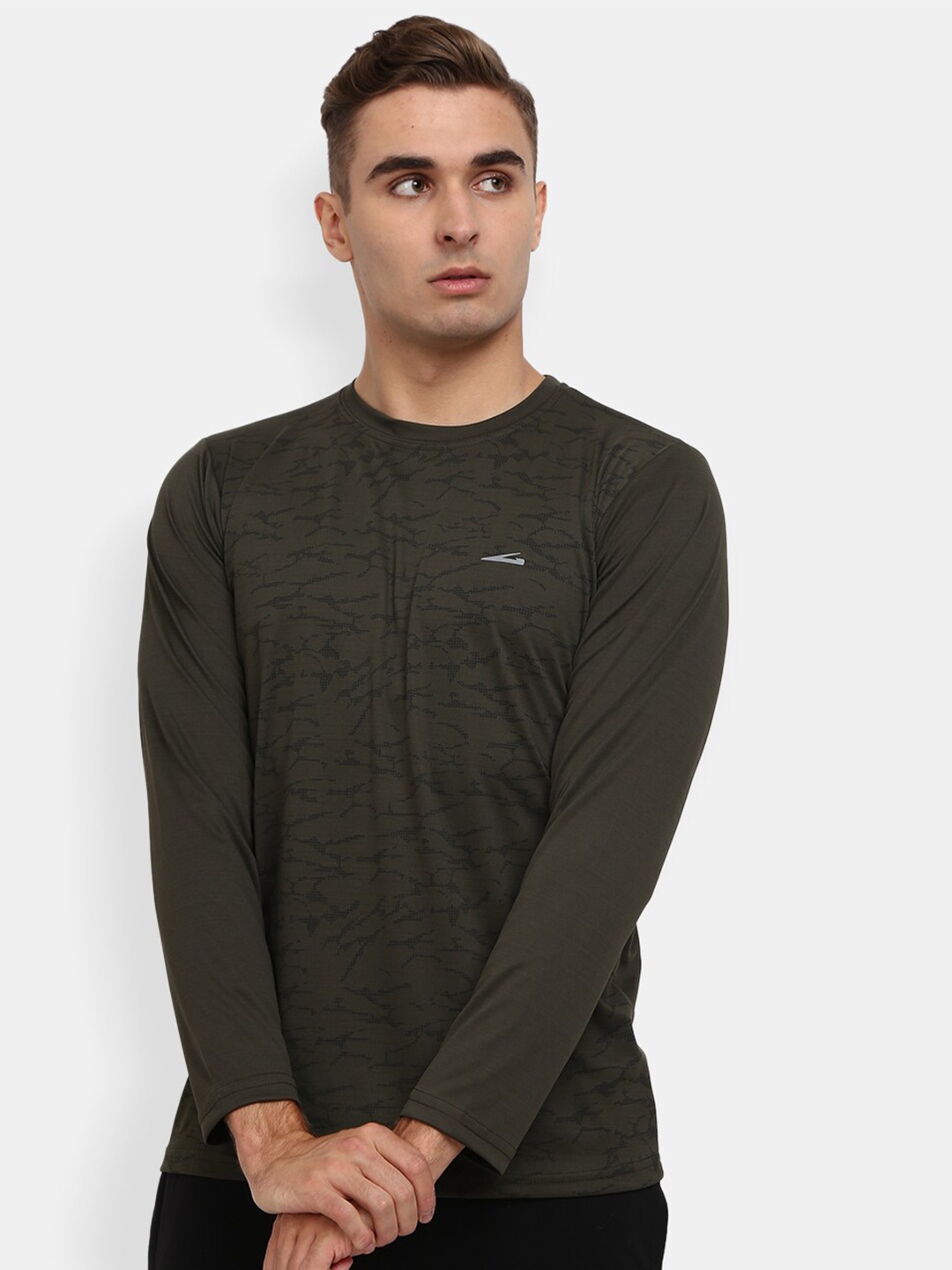 

V-Mart Men Olive Green T-shirt