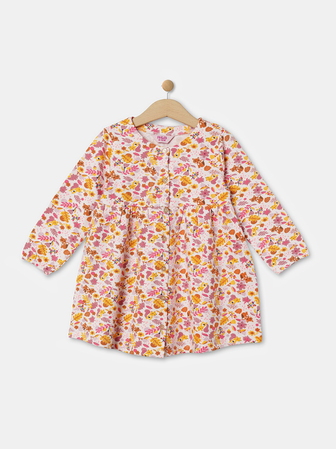 

R&B Pink Floral Printed A-Line Midi Dress