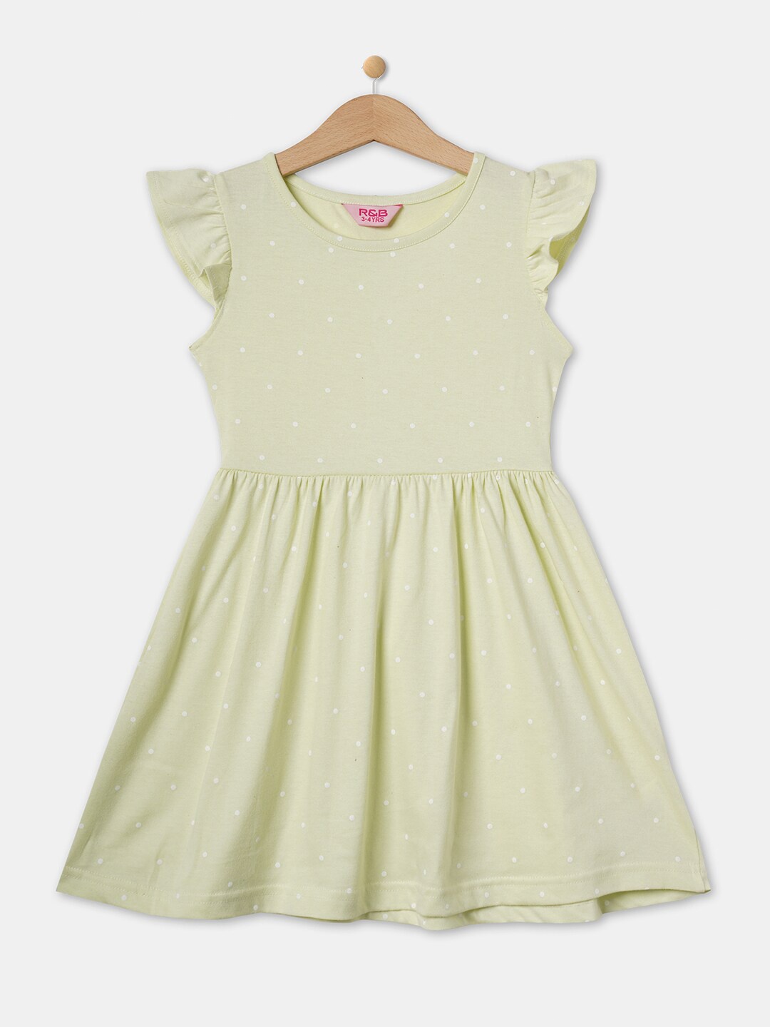 

R&B Girls Green Cap Sleeves A-Line Dress
