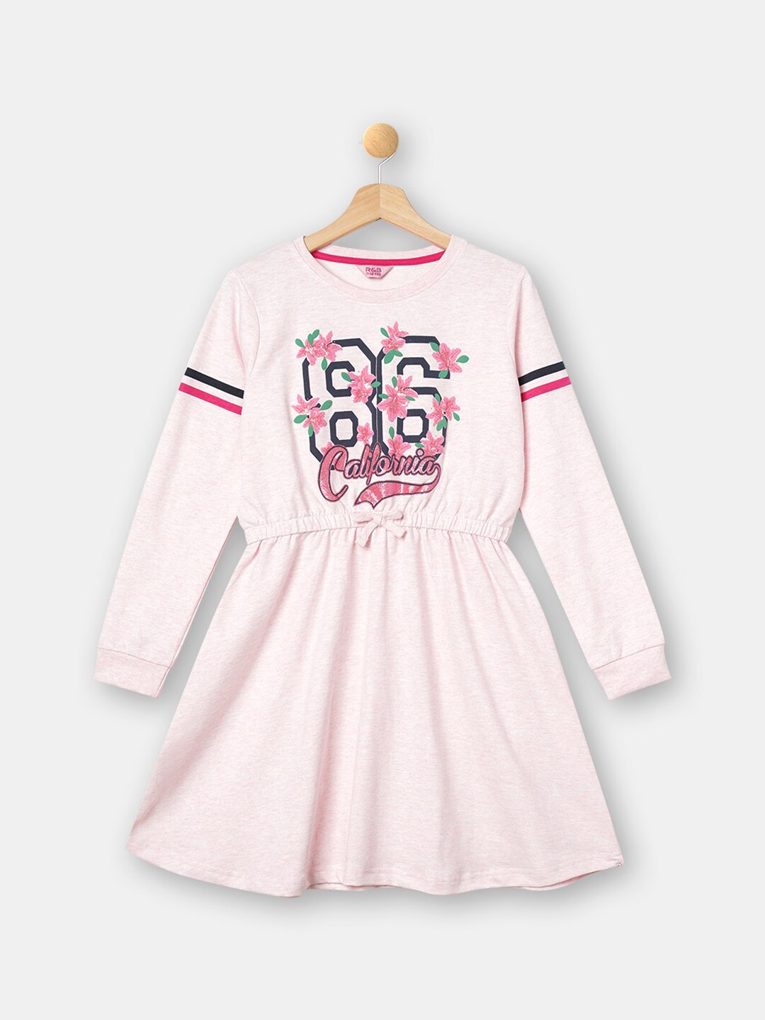 

R&B Pink Graphic Printed A-Line Dress
