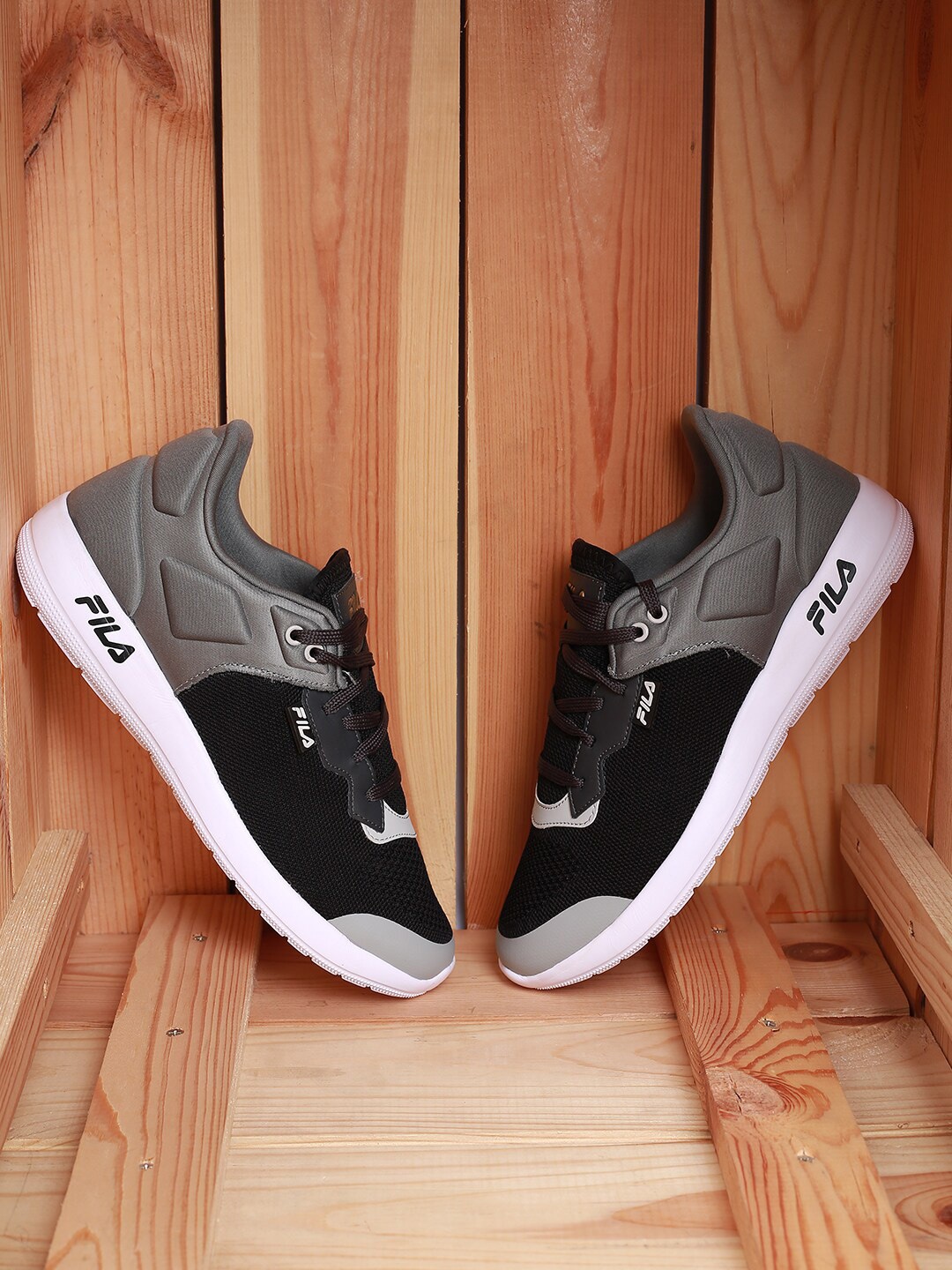 

FILA Men Black Running Lace-Ups Non-Marking Shoes