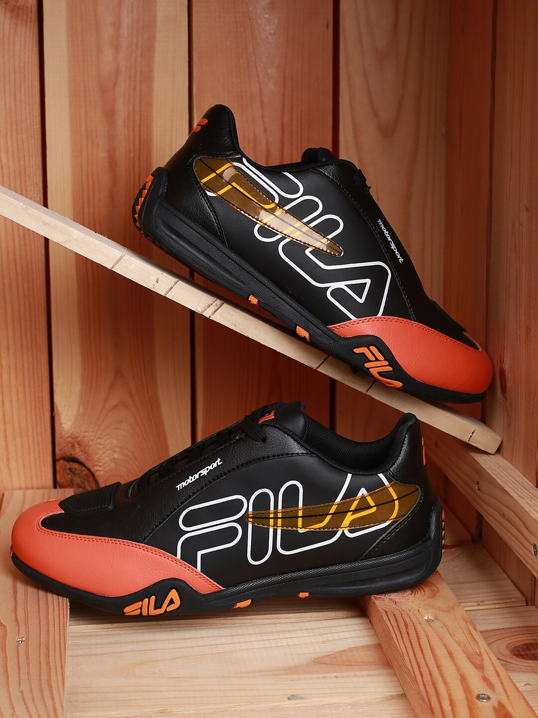 

FILA Men Orange & Black Running Non-Marking Shoes