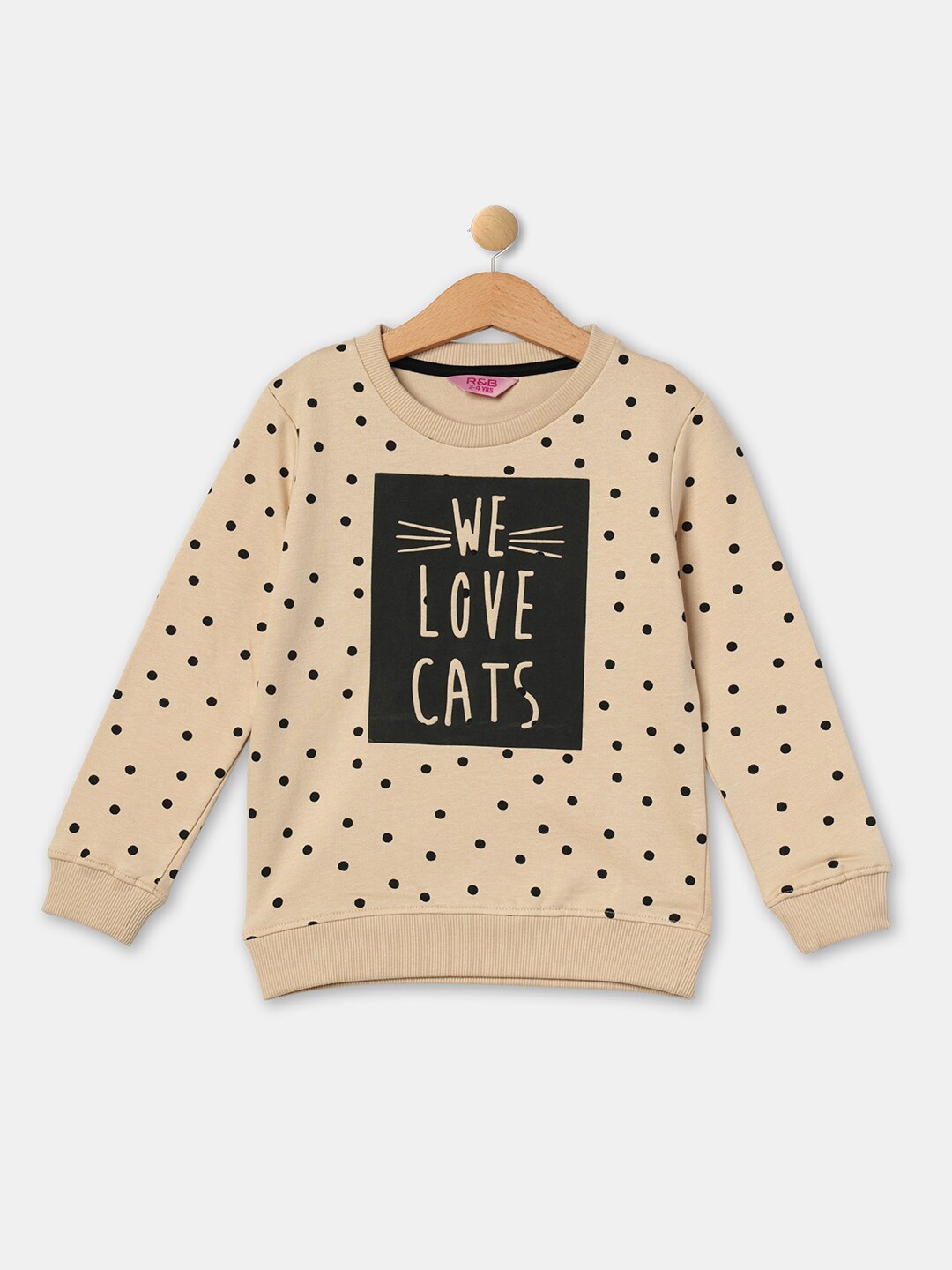 

R&B Girls Beige Printed Sweatshirt