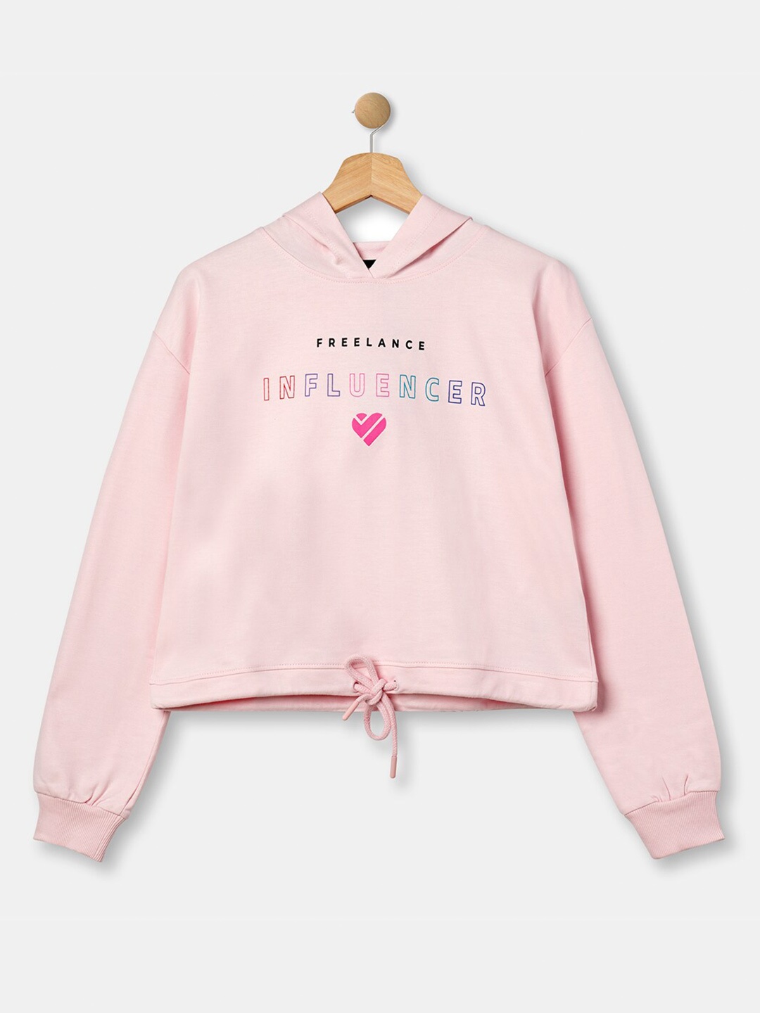 

R&B Girls Pink Printed Hooded Sweatshirt