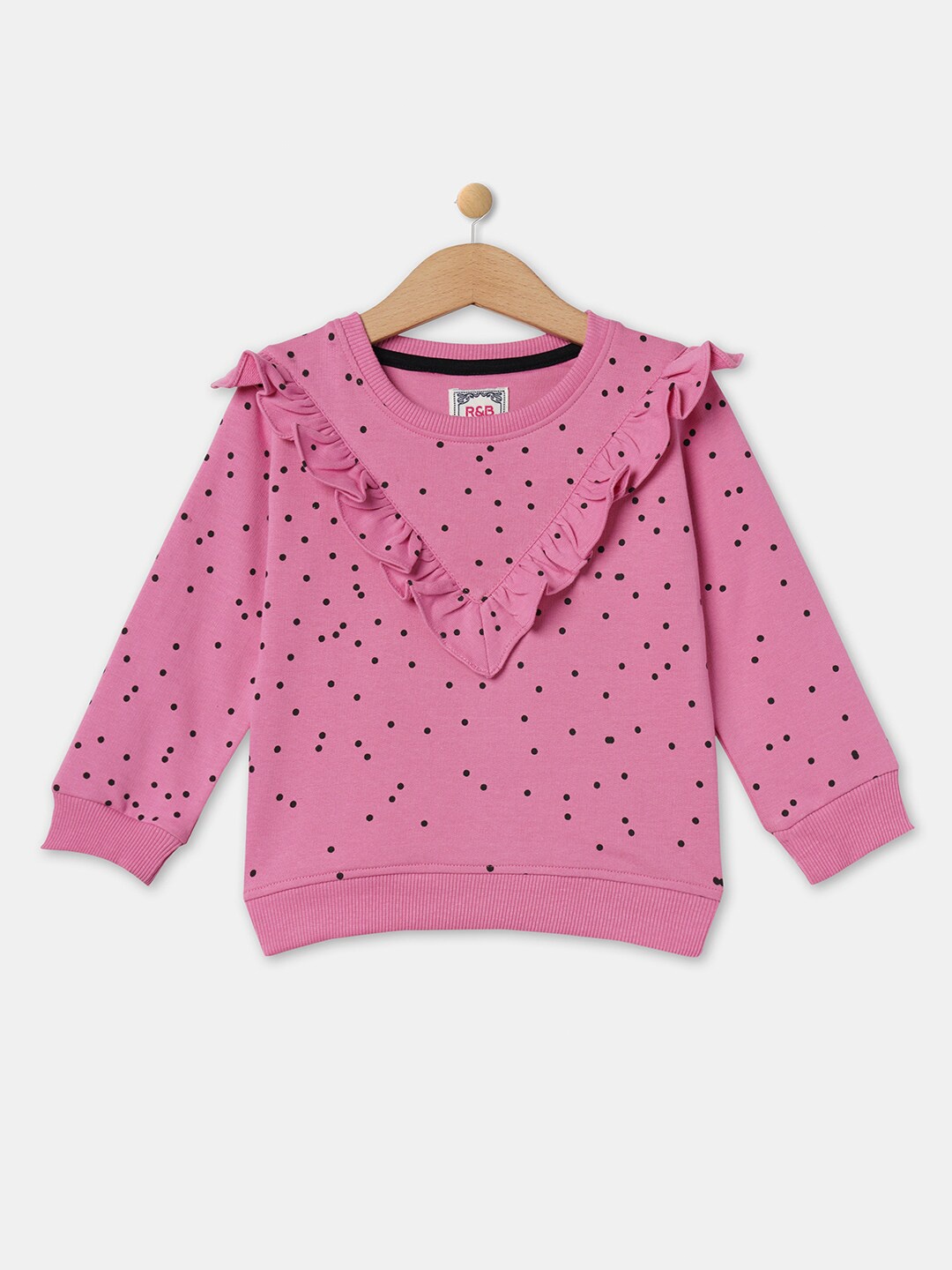 

R&B Girls Pink Printed Sweatshirt