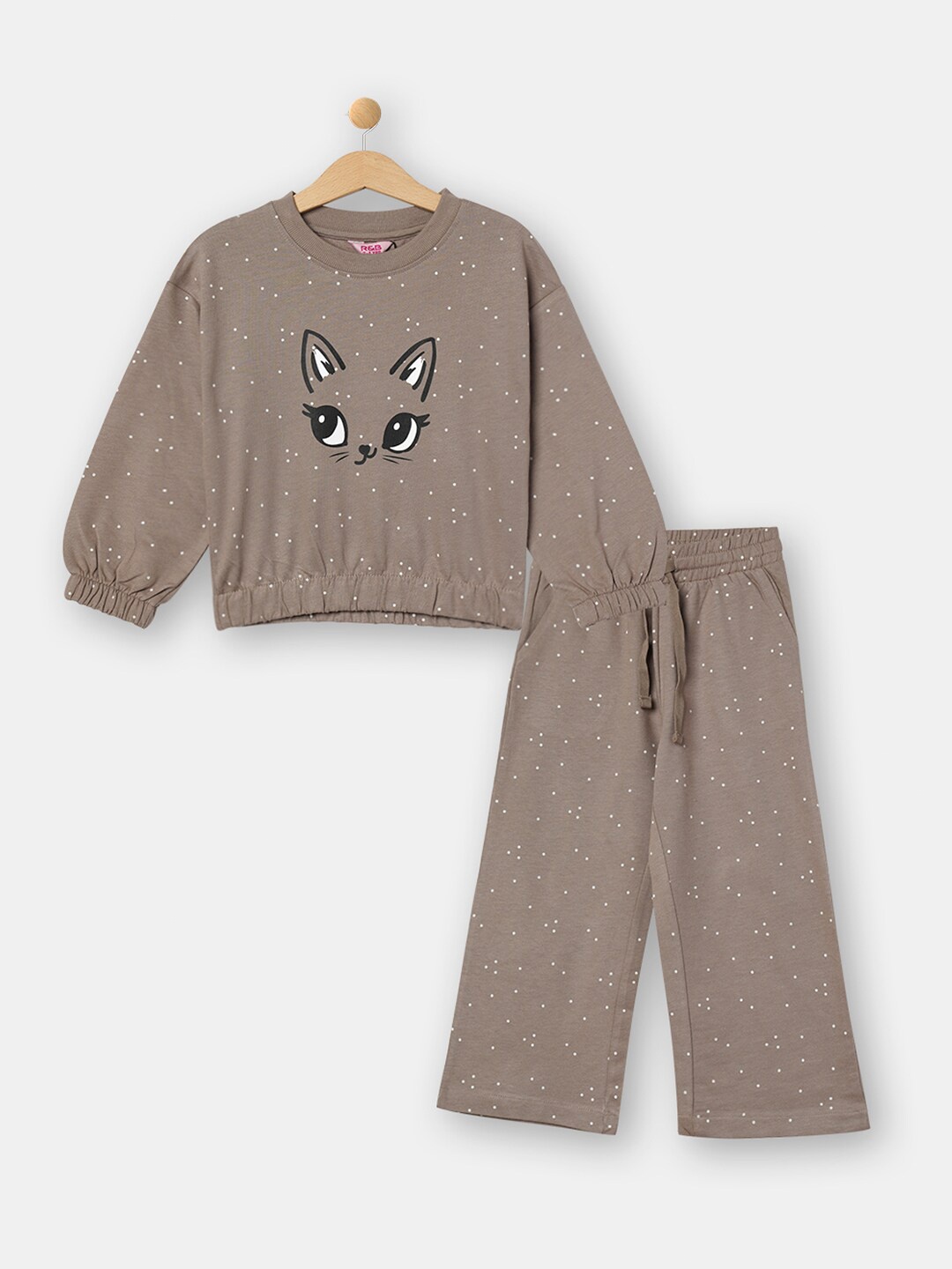 

R&B Girls Yellow Cotton Sweatshirt, Tan