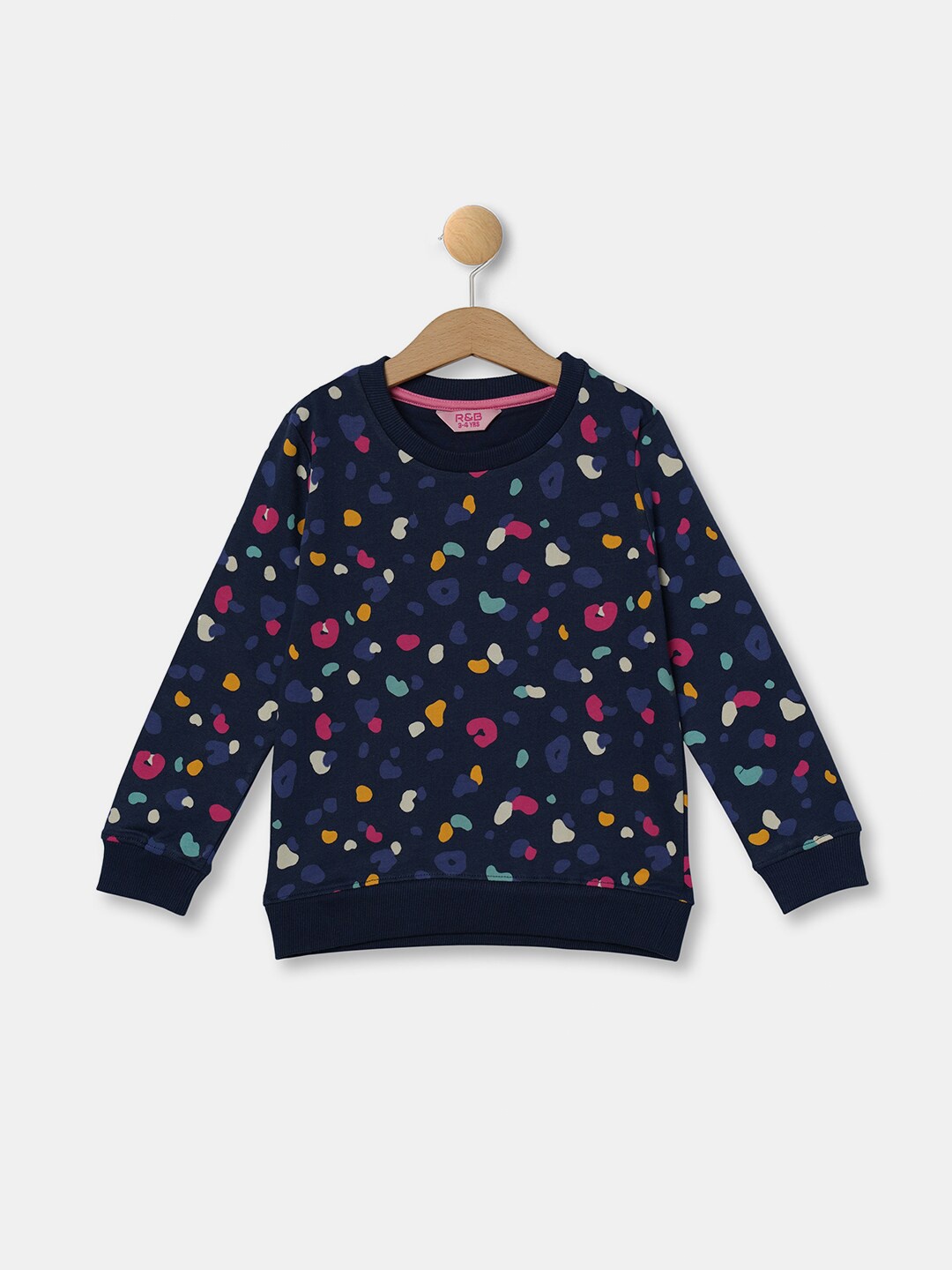 

R&B Girls Blue Printed Sweatshirt