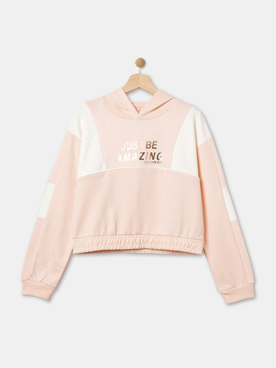 

R&B Girls Peach-Coloured Printed Cotton Sweatshirt