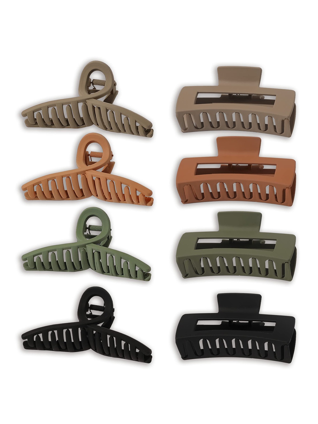 

VAGHBHATT Women Set of 8 Claw Clips, Black