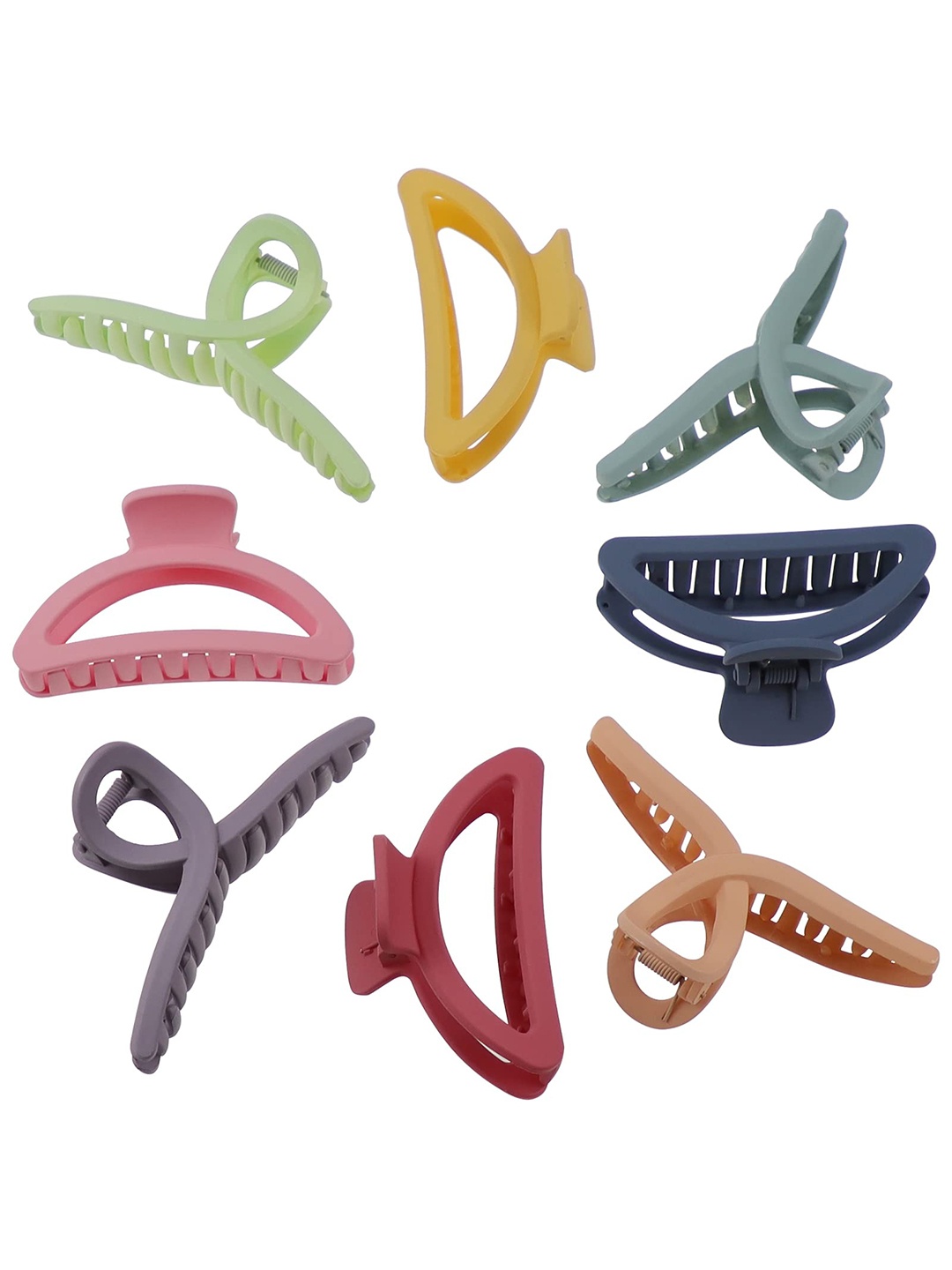 

VAGHBHATT Women Pack Of 8 Claw Clip, Yellow