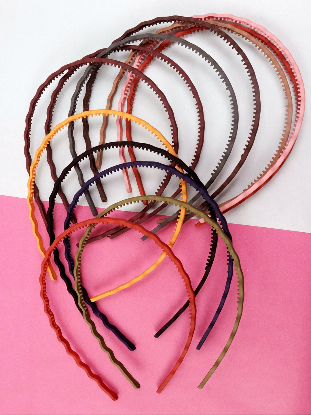 

VAGHBHATT Women Set Of 12 Red & Yellow Hairband