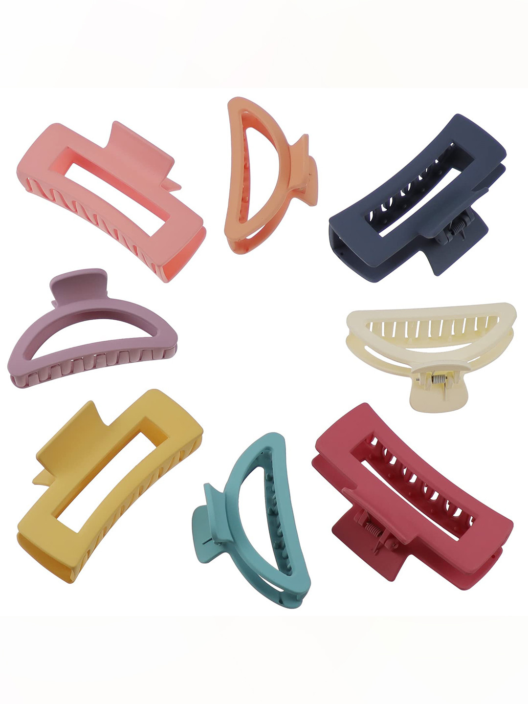 

VAGHBHATT Women Pack of 8 Claw Clip, Pink