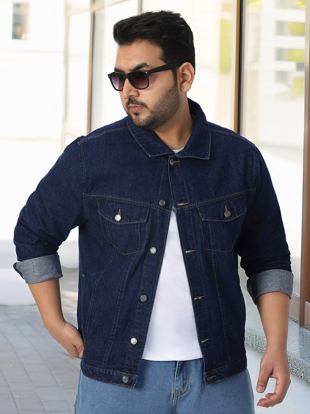 

Urbano Plus Men Washed Regular Fit Denim Jacket, Blue