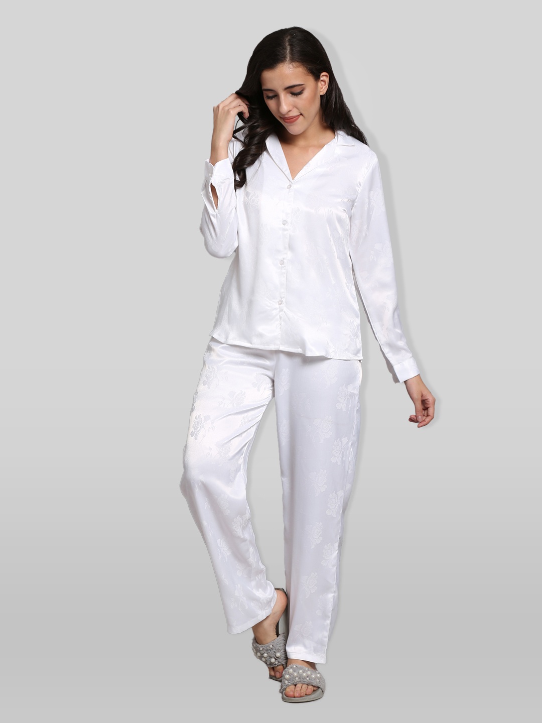 

PRETTY LOVING THING Women White Night suit