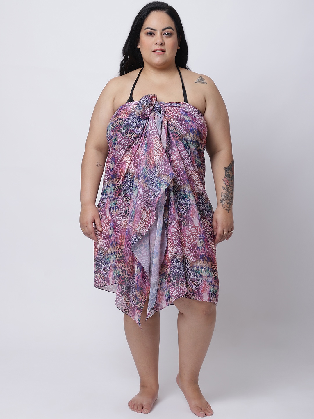 

EROTISSCH Women Plus Size Purple & Pink Printed Sarong