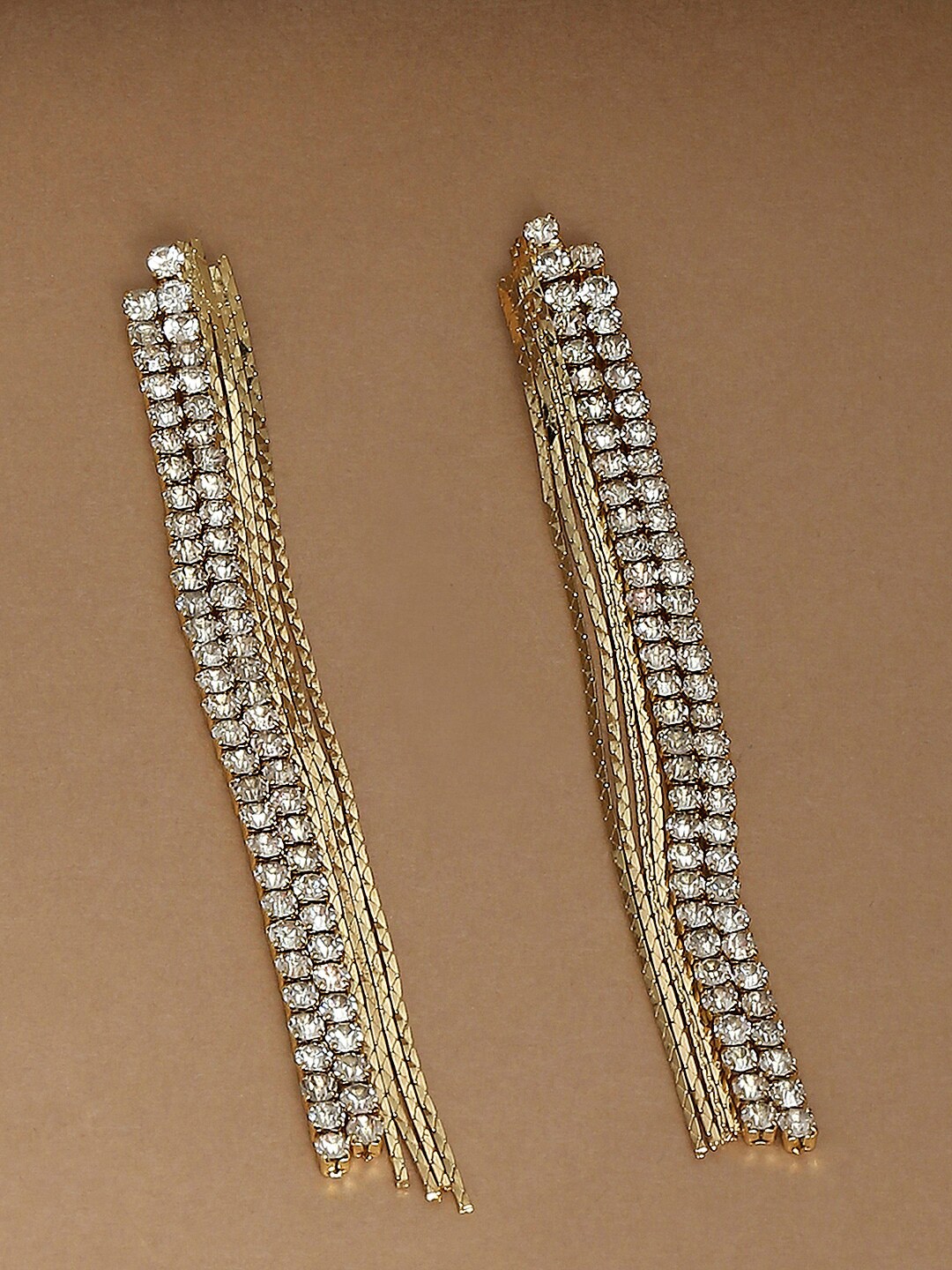 

Lilly & sparkle Gold-Toned Contemporary Drop Earrings