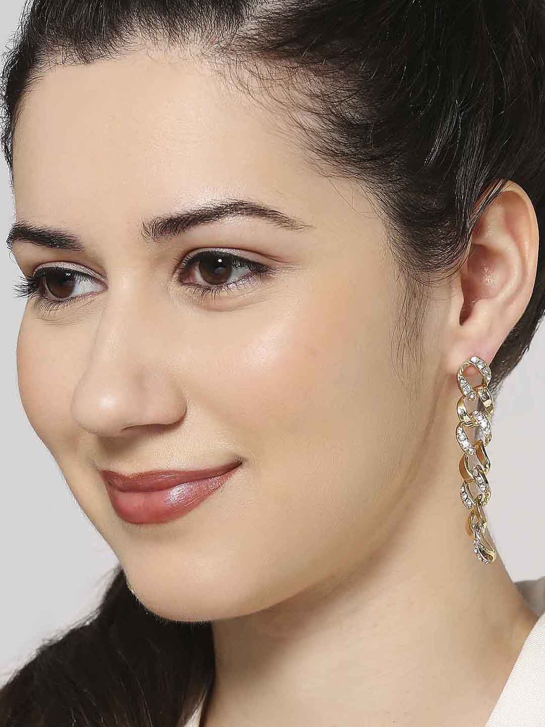 

Lilly & sparkle Gold-Plated Contemporary Drop Earrings