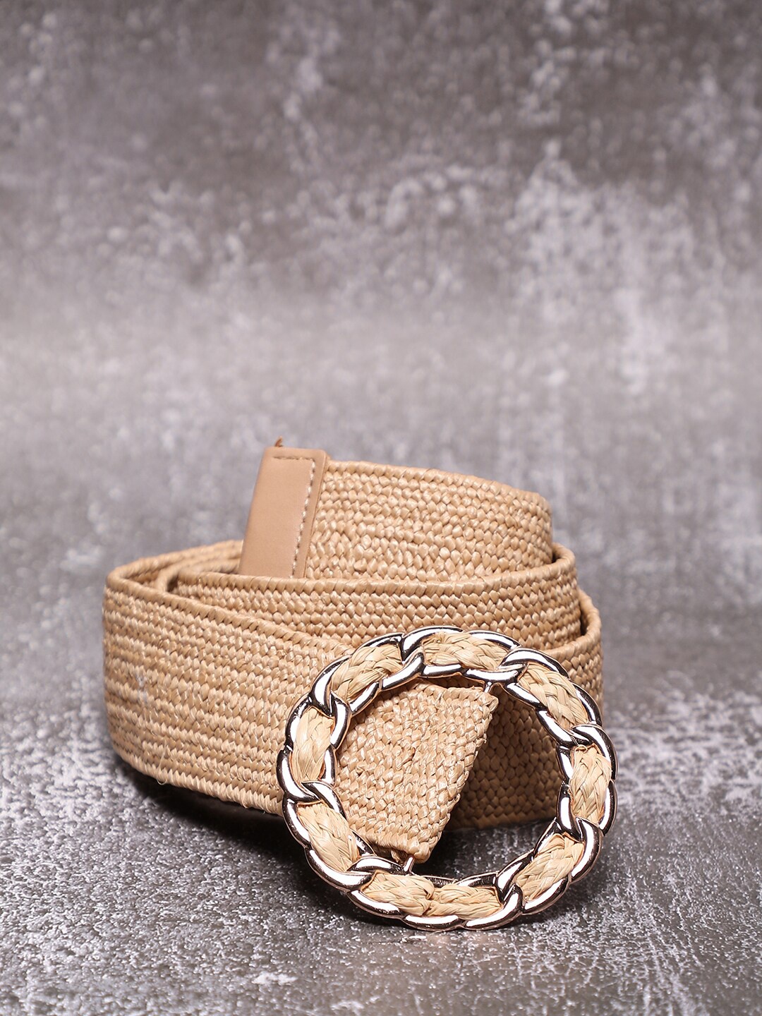 

HAUTE SAUCE by Campus Sutra Women Beige Textured PU Belt