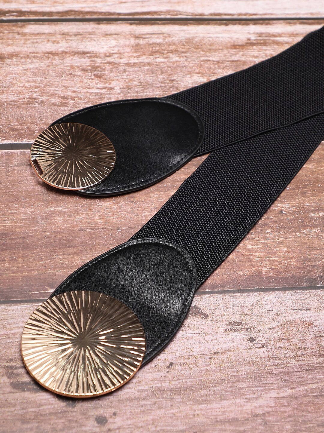 

HAUTE SAUCE by Campus Sutra Women Black PU Stretchable Belt