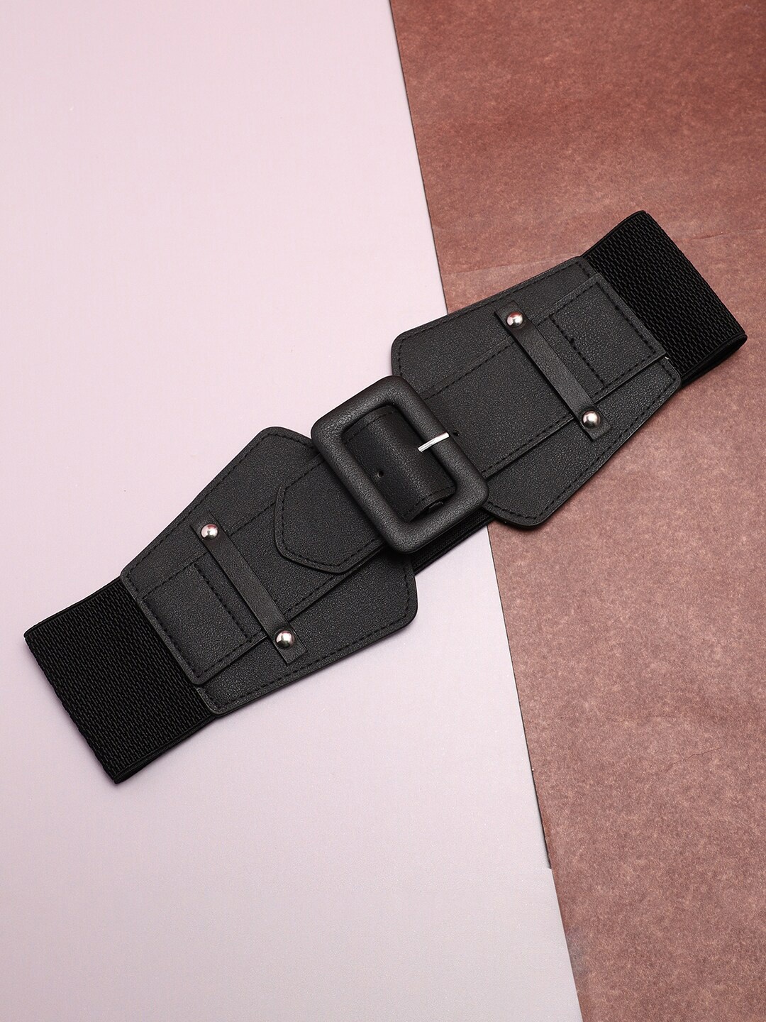 

HAUTE SAUCE by Campus Sutra Women Black PU Waist Belt