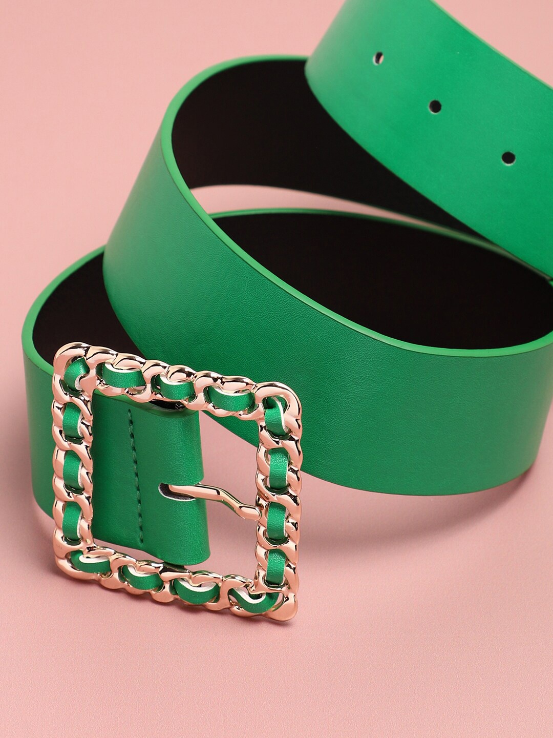 

HAUTE SAUCE by Campus Sutra Women Green PU Waist Belt