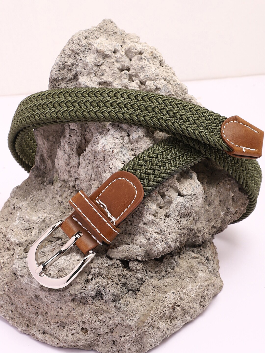 

HAUTE SAUCE by Campus Sutra Women Green Woven Design Belt