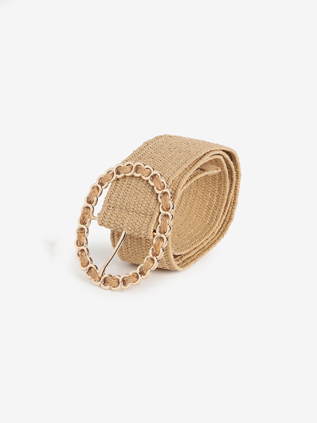 

HAUTE SAUCE by Campus Sutra Women Beige PU Woven Design Belt