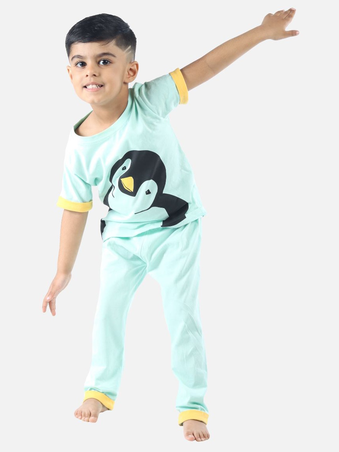 

You Got Plan B Kids Blue & Black Printed Night suit