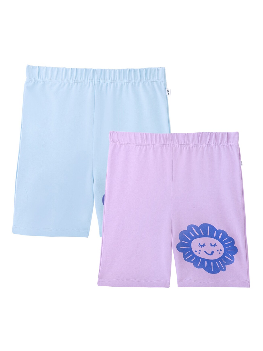 

You Got Plan B Girls Pack Of 2 Blue Printed Antimicrobial Technology Shorts