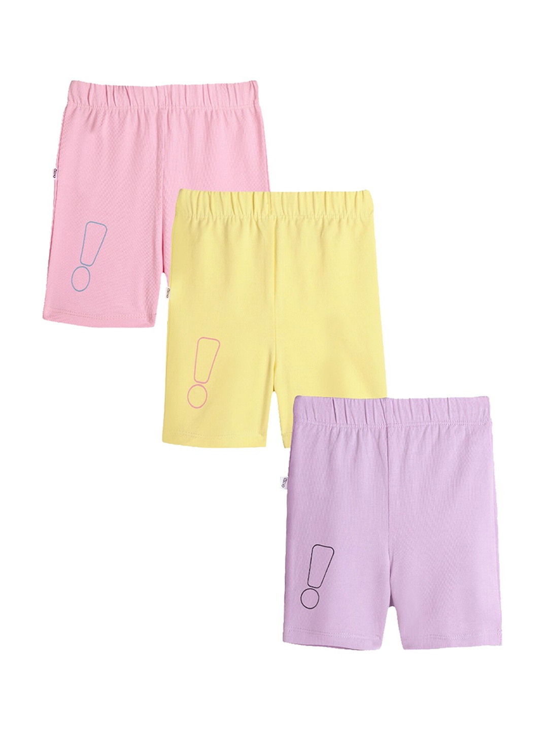 

You Got Plan B Girls Pack Of 3 Antimicrobial Technology Cycling Sports Shorts, Pink