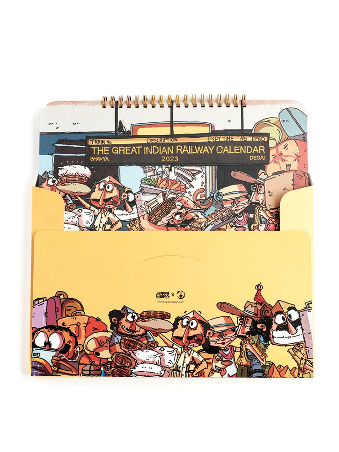 

happywagon Blue & Yellow 2023 The Great Indian Railway Desk Calendar