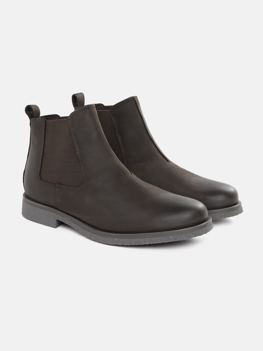 

Geox Men Coffee Brown Leather Ankle Boots
