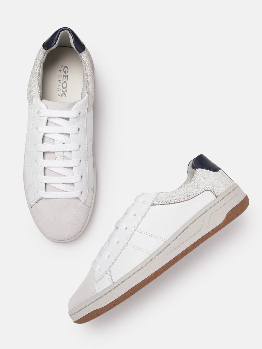 

Geox Men Leather Sneakers, White