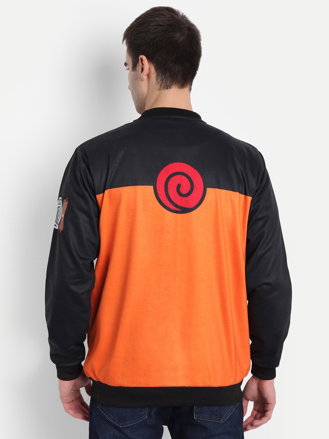 

COMICSENSE Men Black Anime Printed Naruto Shinobi Bomber Jacket