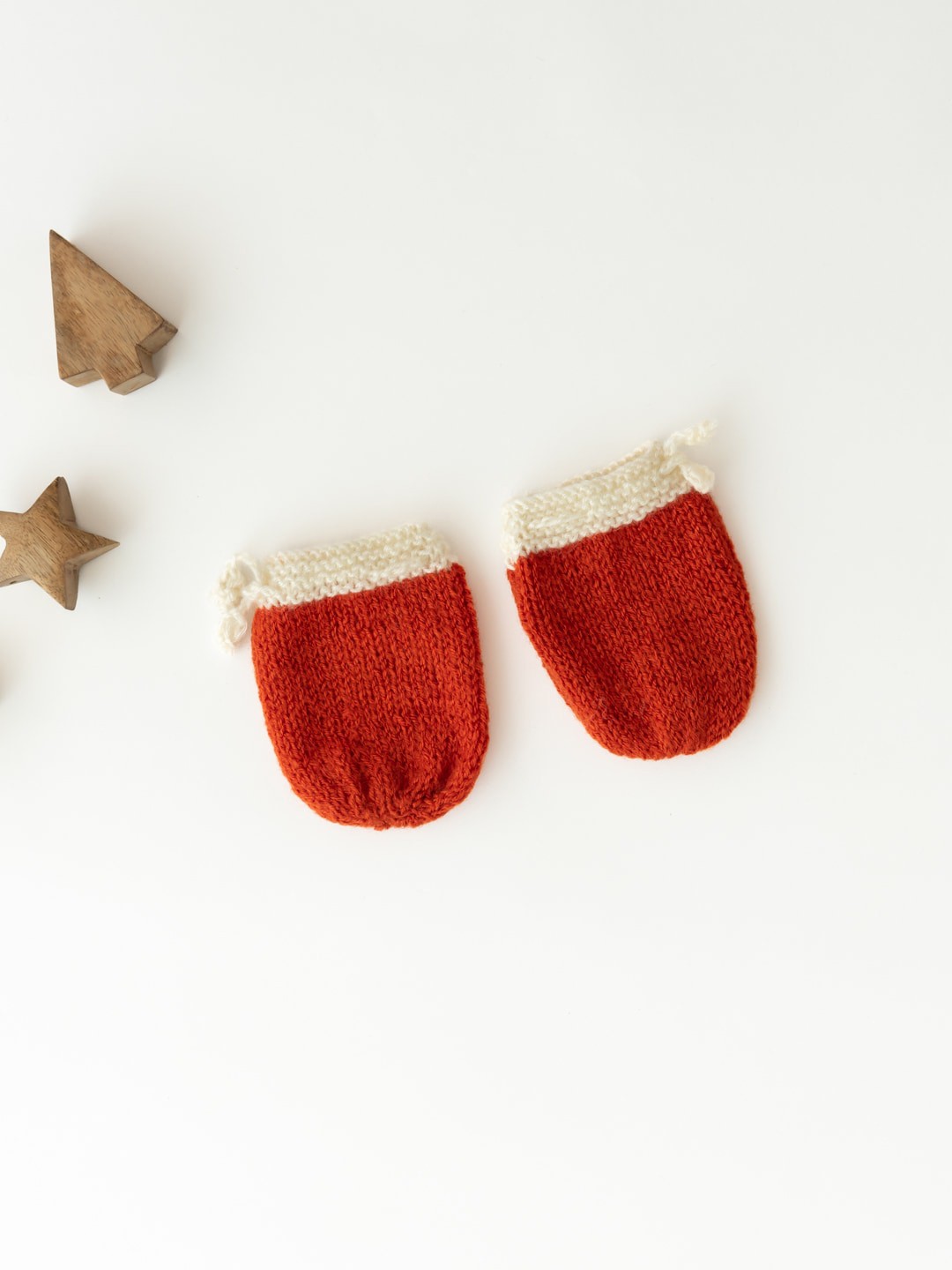 

The Original Knit Kids Rust & Off-White Solid Mittens