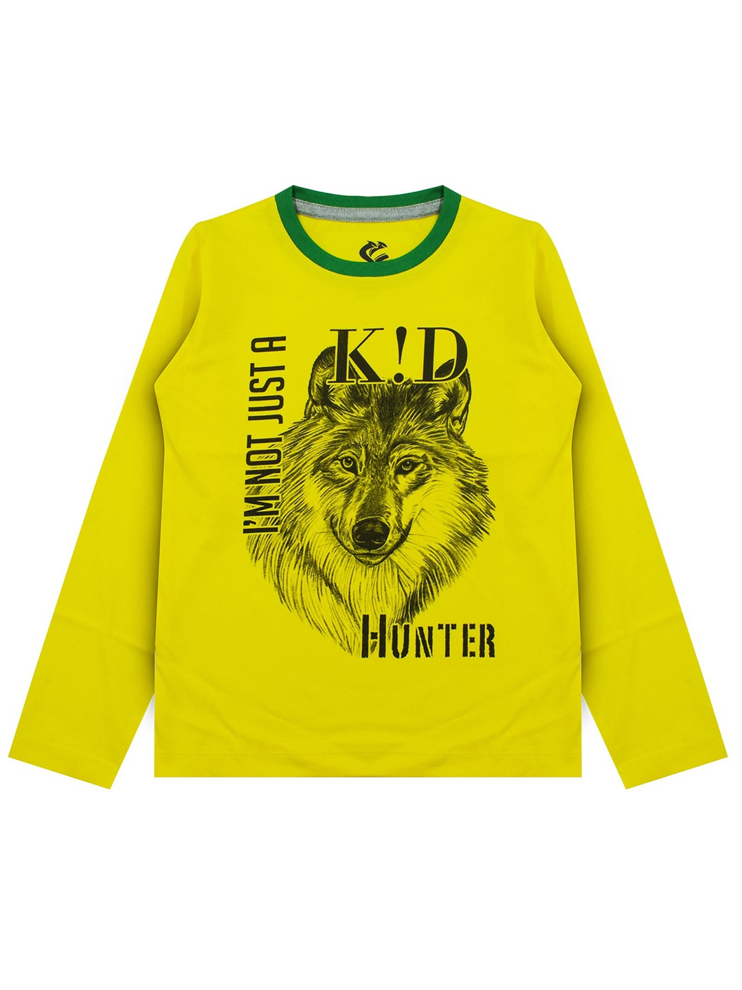 

Silver Fang Boys Yellow Printed Cotton T-shirt