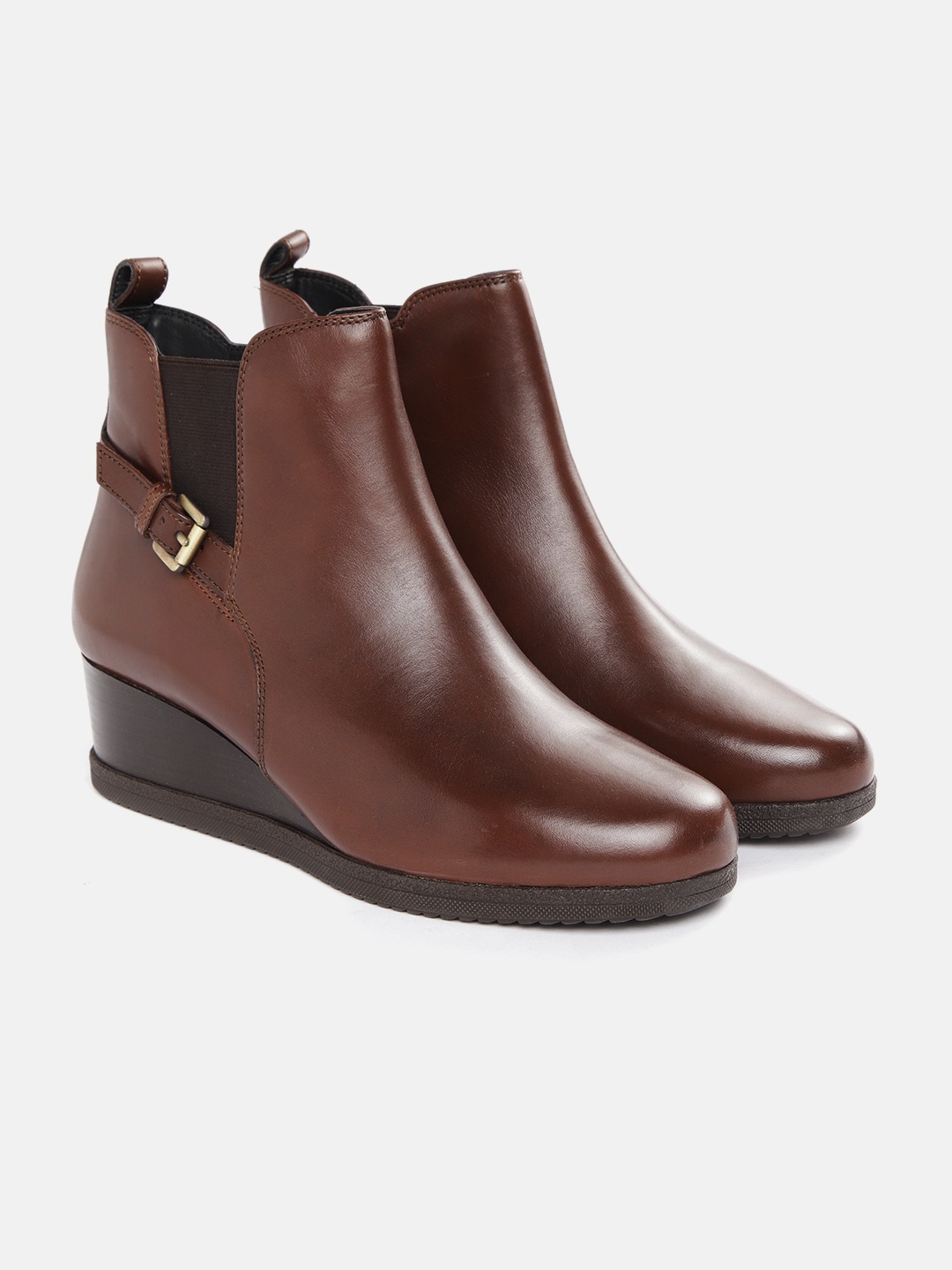 

Geox Women Brown Leather Heeled Boots