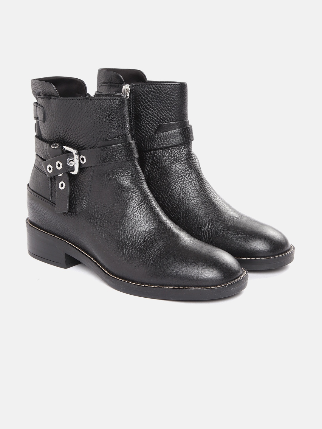 

Geox Women Black Leather Heeled Ankle Boots