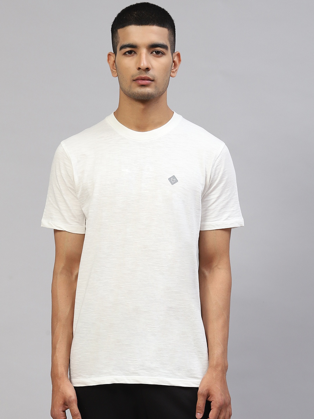 

Almo Wear Men White Organic Cotton Solid Slub Lounge T-shirt