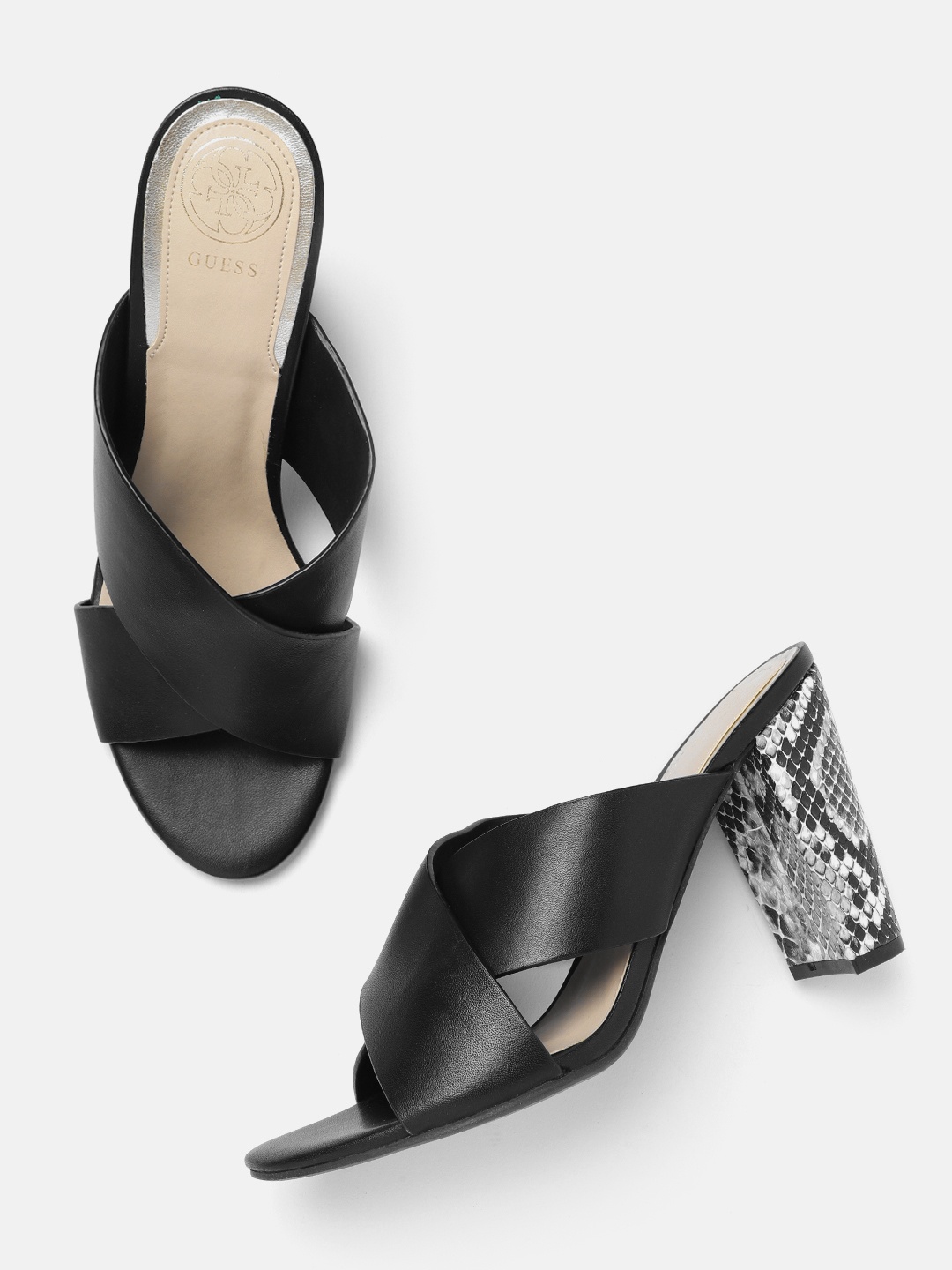 

GUESS Black Solid Block Heels