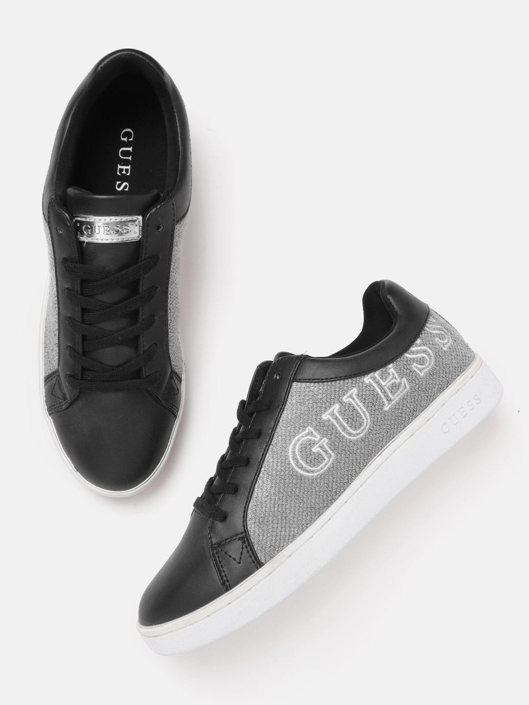 

GUESS Women Black & Grey Colourblocked Sneakers